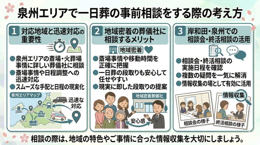 泉州エリアで一日葬の事前相談をする際の考え方